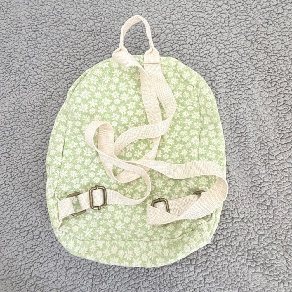 Billabong Mini Backpack Womens Small Green Floral Excellent Canvas Boho Y2K